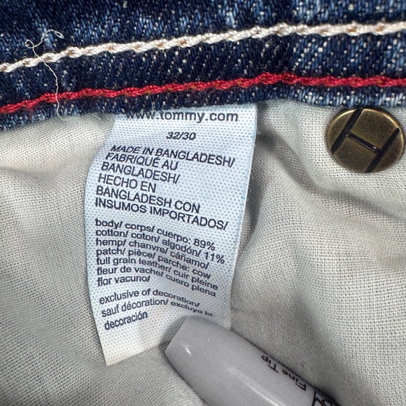 Tommy Hilfiger Mens Blue Distressed Relaxed Fit Straight Leg Jeans  32x30 Y2K‎ - Picture 14 of 16